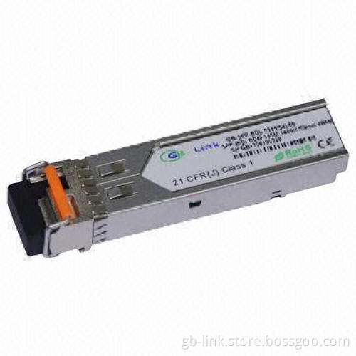 SFP BIDI DDM 155M 1,490/1,550Nm 80km Transceiver, RoHS Compliant and Lead-free
